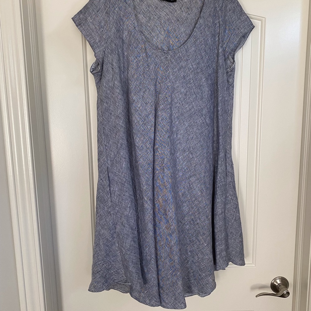 Comfy linen trapeze dress